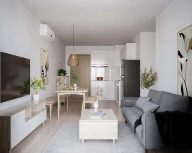 Phòng khách - Căn hộ Vinhomes Grand Park - Phong cách Scandinavian + Minimalist
