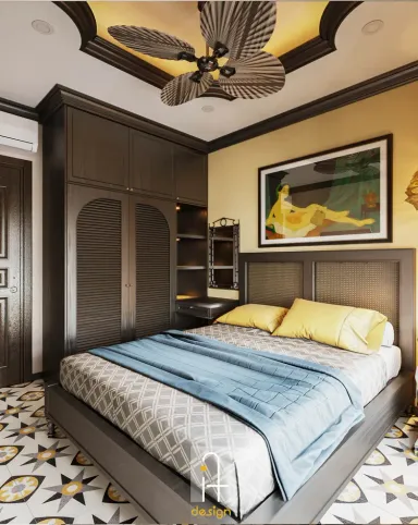  Phòng ngủ - Căn hộ Vinhomes Grand Park - Phong cách Indochine 