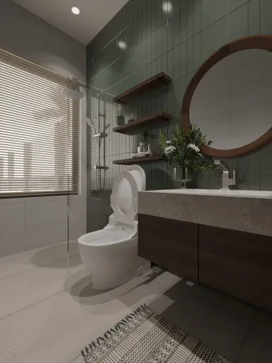  Phòng tắm - Căn hộ chung cư Him Lam Quận 6 - Phong cách Wabi Sabi 