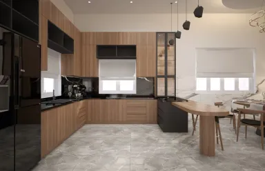 Phòng bếp - Nhà phố Chơn Thành, Bình Phước - Phong cách Modern