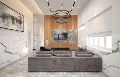 Phòng khách - Nhà phố Chơn Thành, Bình Phước - Phong cách Modern