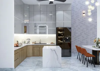 Phòng bếp - Nhà phố Biên Hòa, Đồng Nai - Phong cách Modern