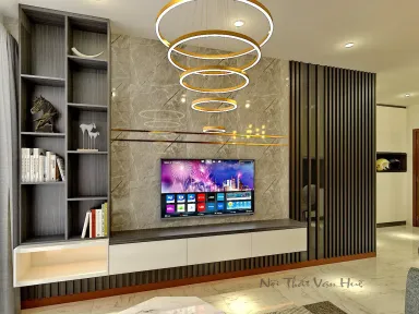 Phòng khách - Căn hộ chung cư C Sky View - Phong cách Modern