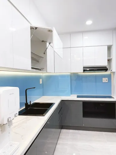 Phòng bếp - Căn hộ chung cư H2 Hoàng Diệu - Phong cách Modern + Minimalist