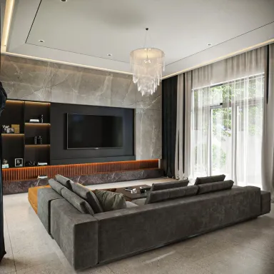 Phòng khách - Biệt thự vườn Đường Bùi Tá Hán - Phong cách Modern