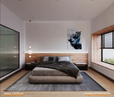 Phòng ngủ - Nhà phố Him Lam Phú Đông - Phong cách Modern