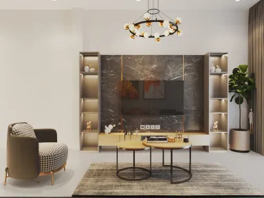 Phòng khách - Nhà phố Ngã 4 Bình Phước - Phong cách Modern