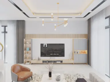 Phòng khách - Nhà phố Bình Dương - Phong cách Modern + Scandinavian