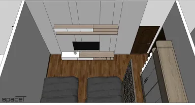 Phòng ngủ - SketchUp Nội thất Nhà phố Vĩnh Cửu, Đồng Nai