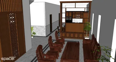 Phòng khách - SketchUp Nội thất Nhà phố Vĩnh Cửu, Đồng Nai