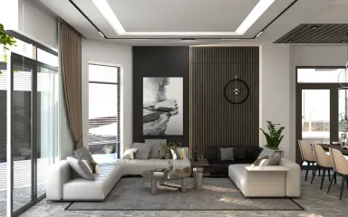 Phòng khách - Nhà phố Bà Rịa 500m2 - Phong cách Modern