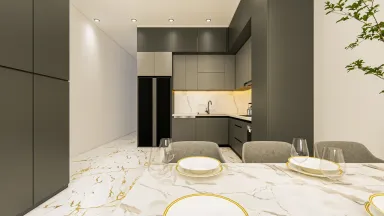 Phòng bếp - Nhà phố 360m2 - Phong cách Modern 