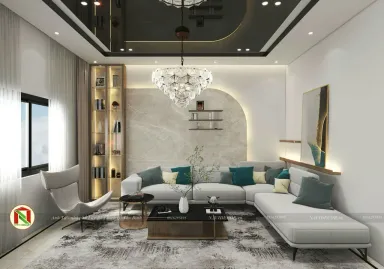 Phòng khách - Nhà phố Quận Tân Bình - Phong cách Modern