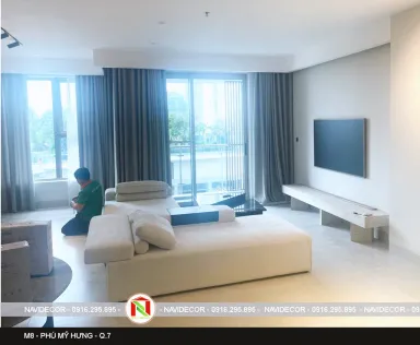 Phòng khách - Căn hộ chung cư Phú Mỹ Hưng - Phong cách Modern