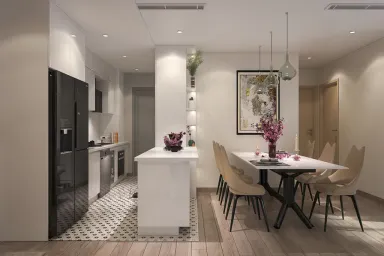 Phòng ăn - Căn hộ The Symphony, Phú Mỹ Hưng Midtown - Phong cách Modern + Minimalist