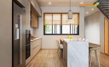  Phòng bếp - Concept Nhà bếp và Phòng khách - Phong cách Japandi 