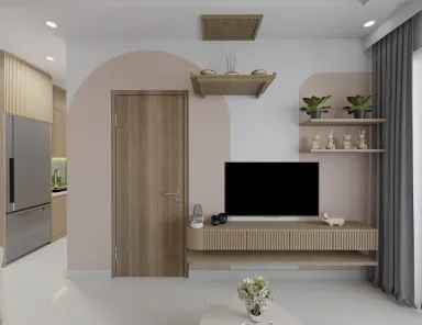 Phòng khách - Concept Căn hộ Chung cư River Sài Gòn - Phong cách Scandinavian