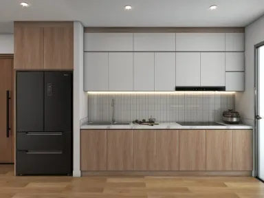  Phòng bếp - Concept Căn hộ chung cư Bình Thạnh 75m2 - Phong cách Japandi 