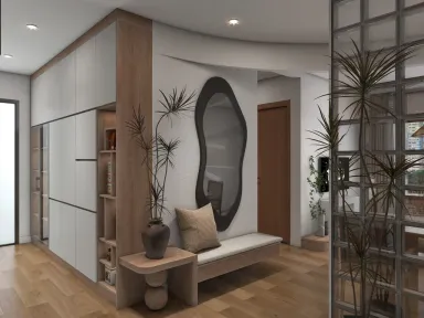  Hành lang - Concept Căn hộ chung cư Bình Thạnh 75m2 - Phong cách Japandi 