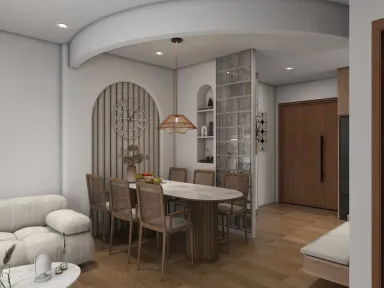  Phòng ăn - Concept Căn hộ chung cư Bình Thạnh 75m2 - Phong cách Japandi 