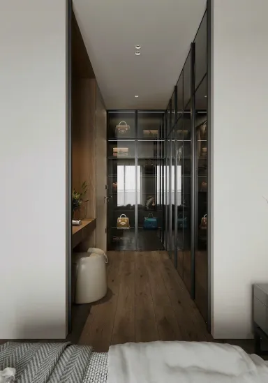  Phòng thay đồ - Concept Căn hộ chung cư Quận 4 80m2 - Phong cách Modern 