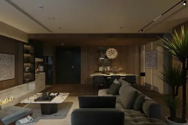 Phòng khách - Concept Căn hộ chung cư Quận 4 80m2 - Phong cách Modern