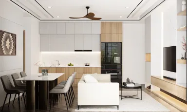 Phòng khách - Nhà phố ở Xã hội Thủ Thiêm Green House - Phong cách Modern