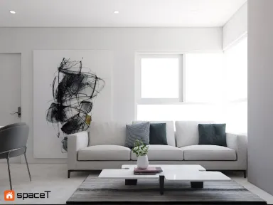 Phòng khách - Căn hộ Diamond Riverside Quận 8 - Phong cách Modern