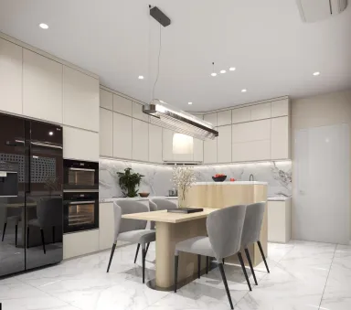 Phòng bếp - Concept nhà phố 1 trệt 3 lầu Đặng Thai Mai - Phú Nhuận - Phong cách Modern