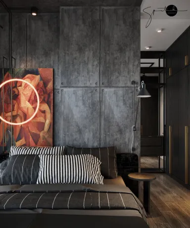  Phòng ngủ - Concept căn hộ - Phong cách Industrial 