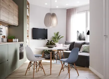  Phòng bếp - Concept căn hộ - Phong cách Scandinavian & Color Block 