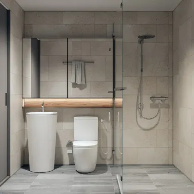  Phòng tắm - Concept thiết kế 3D căn hộ - Phong cách Minimalism số 2 