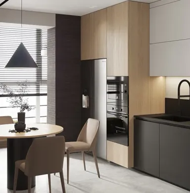 Phòng bếp - Concept thiết kế 3D căn hộ - Phong cách Minimalism số 1