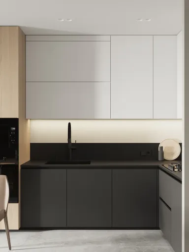  Phòng bếp - Concept thiết kế 3D căn hộ - Phong cách Minimalism số 1 