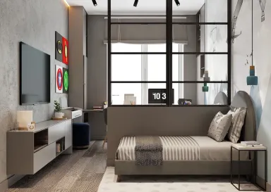  Phòng ngủ - Concept căn hộ phong cách Modern số 1 