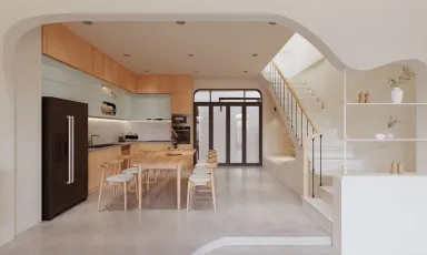 Phòng bếp - Concept nhà phố chị Linh Quận 9 - Phong cách Modern