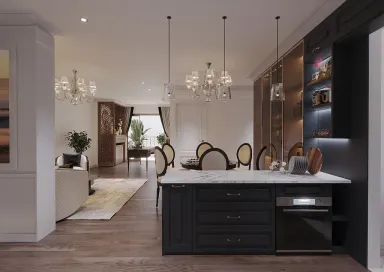  Phòng bếp - Concept căn hộ cao cấp Hà Đô, Củ Chi - Phong cách Neo Classic 