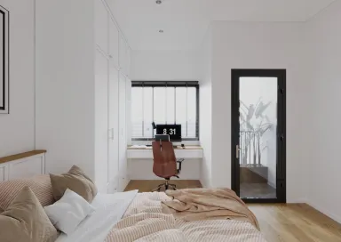 Phòng ngủ - Concept nhà phố chị Trang Bình Tân - Phong cách Modern