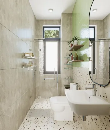  Phòng tắm - Concept nhà phố anh Lâm Quận 12 - Phong cách Color Block 
