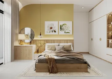  Phòng ngủ - Concept nhà phố anh Lâm Quận 12 - Phong cách Color Block 