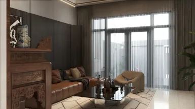 Phòng khách - Concept nhà phố anh Quân Bình Tân - Phong cách Modern