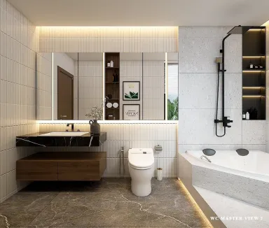 Phòng tắm - Concept biệt thự anh Giang, An Giang - Phong cách Modern