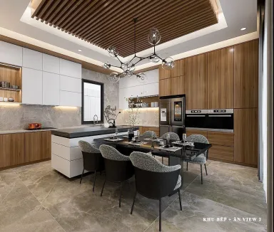  Phòng bếp - Concept biệt thự anh Giang, An Giang - Phong cách Modern 