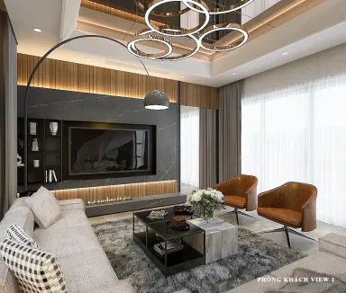 Phòng khách - Concept biệt thự anh Giang, An Giang - Phong cách Modern