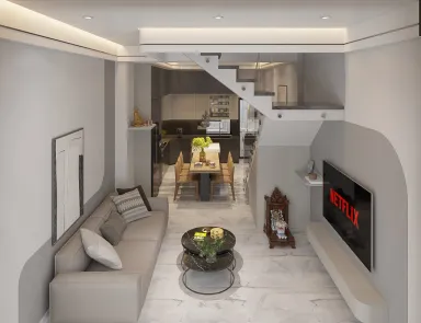 Phòng khách - Concept nhà phố anh Khoa, Bình Tân - Phong cách Minimalist