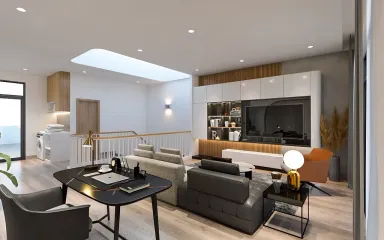 Phòng khách - Concept nhà phố anh Phát, Tân Bình - Phong cách Modern