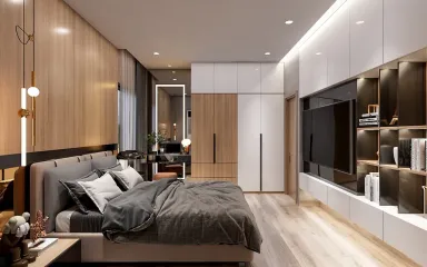 Phòng ngủ - Concept nhà phố anh Phát, Tân Bình - Phong cách Modern