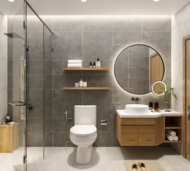Phòng tắm - Concept nhà phố anh Phát, Tân Bình - Phong cách Modern