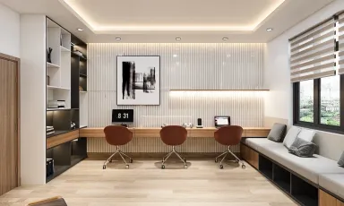 Phòng làm việc - Concept nhà phố chị Linh, quận 12 - Phong cách Modern