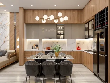 Phòng bếp - Concept nhà phố chị Linh, quận 12 - Phong cách Modern